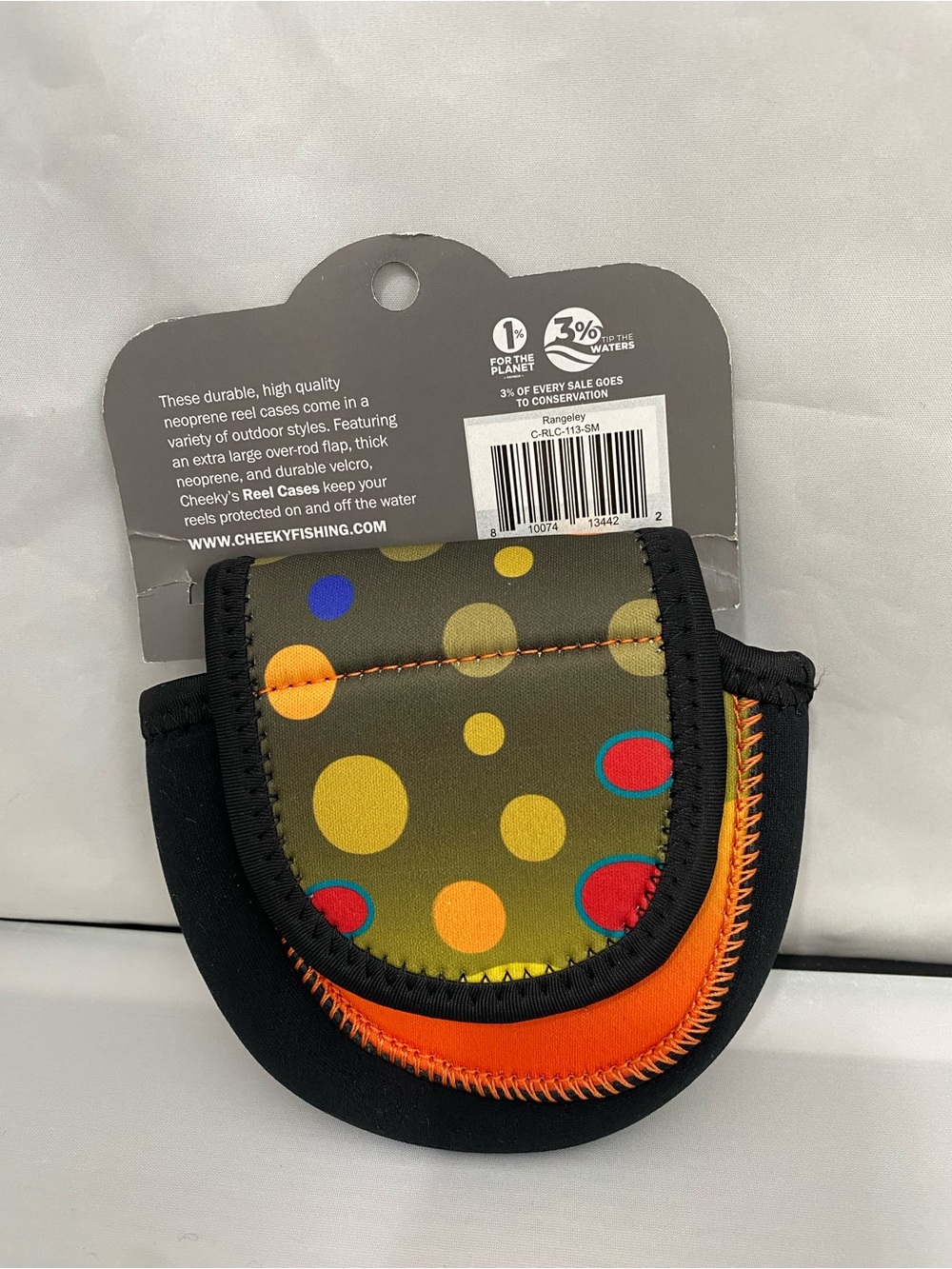 Fly Reel Case in Orange and Black - Neoprene Protection - Picture 2 of 6
